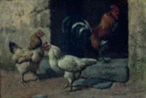Rooster And Hens by William Baptiste Baird