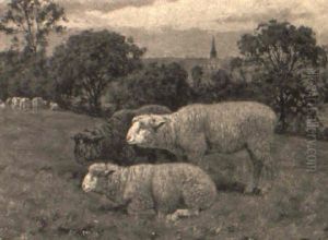 A Cluster Of Sheep by William Baptiste Baird
