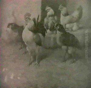 Chickens By A Step by William Baptiste Baird