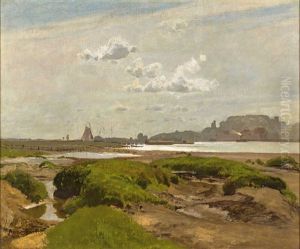 Flusslandschaft In Holland Im Morgendlichen Licht