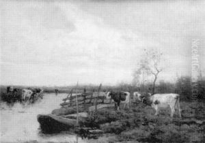 Kuhe Am Wasser by Hermann Baisch