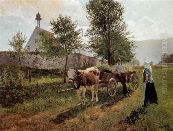 Rastender Bauer Mit Fuhrwerk - view 1