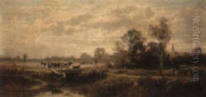 Cows Grazing by Hermann Baisch