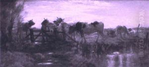 Cattle By A Stream In A Landscape Cattle By A Stream In A Landscape