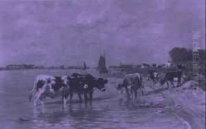 The Watering Place by Hermann Baisch