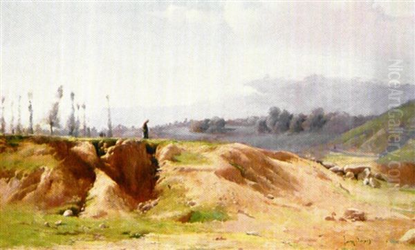 Paisaje Montanoso Con Figuras - view 1