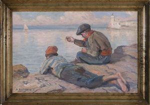 Ninos De Pesca by Dionisio Baixeras y Verdaguer