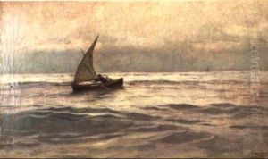 Marina Con Velero by Dionisio Baixeras y Verdaguer