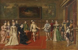 Slottsinterior Med Historisk Scen