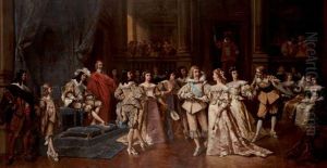 Le Bal A La Cour De Louis Xiii by Ladislaus Bakalowicz