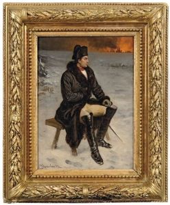 Napoleon Regardant Une Ville Bruler