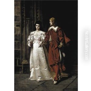 Leaving For The Ball (+ The Feathered Fan; Pair) by Ladislaus Bakalowicz
