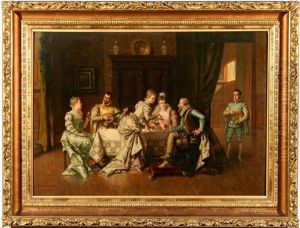 Flirtatious Afternoon In The Drawing Room by Ladislaus Bakalowicz