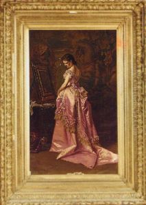 Portrait Of A Beauty In Boudoir by Ladislaus Bakalowicz