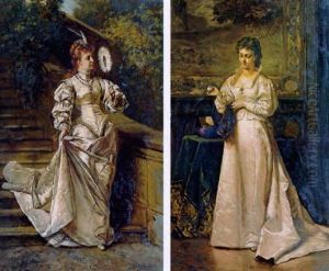 Jeune Femme A L'eventail by Ladislaus Bakalowicz