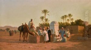 At The Fountain by Stephan Vladislavovich Bakalowicz