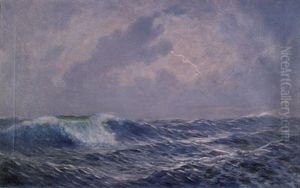 Das Meer Bei Anzio Bei Gewitter by Stephan Vladislavovich Bakalowicz
