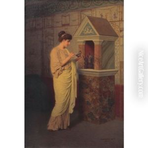 Lighting A Candle Before The Altar by Stephan Vladislavovich Bakalowicz
