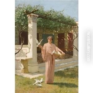 Feeding The Doves by Stephan Vladislavovich Bakalowicz