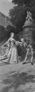 Scene Galante Dans Un Parc, En Costume Xviiie by Stephan Vladislavovich Bakalowicz