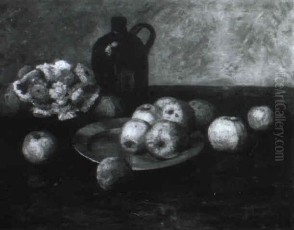 Stilleben Mit Apfeln Und Herbstblumen - view 1