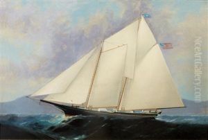 The Schooner J. Waterbury Outward Bound by Elisha (Taylor) Baker