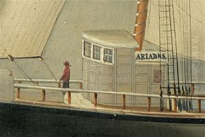 The Us Mail Ship Ariadne At Sea by Elisha (Taylor) Baker