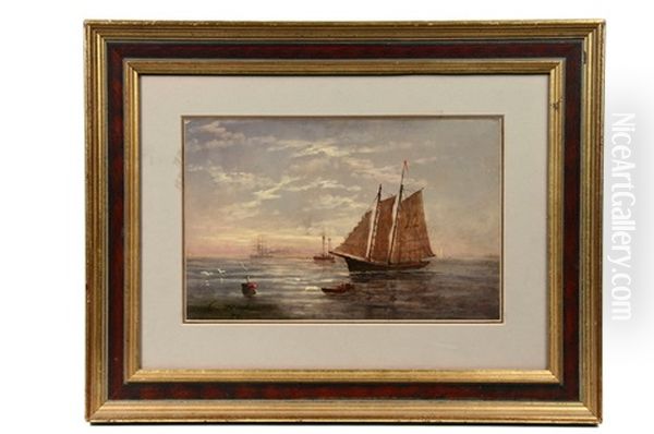 Schooner At Sunset - view 1