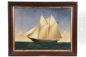 Two Mast Schooner "edwin S. Tyler" Of Hartford, Connecticut by Elisha (Taylor) Baker