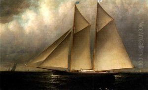 Portrait Of An American Schooner Yacht by Elisha (Taylor) Baker