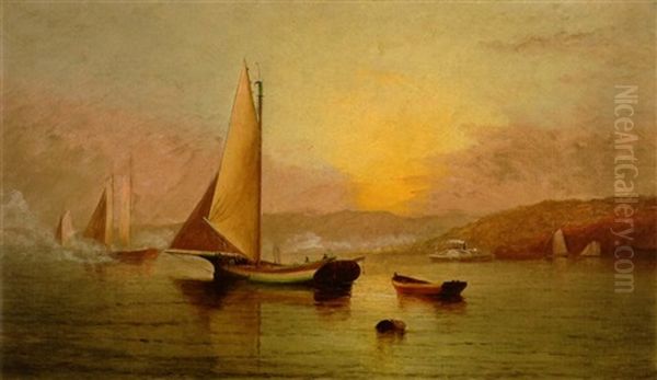 Sailboats At The Entrance To A Harbor - view 1