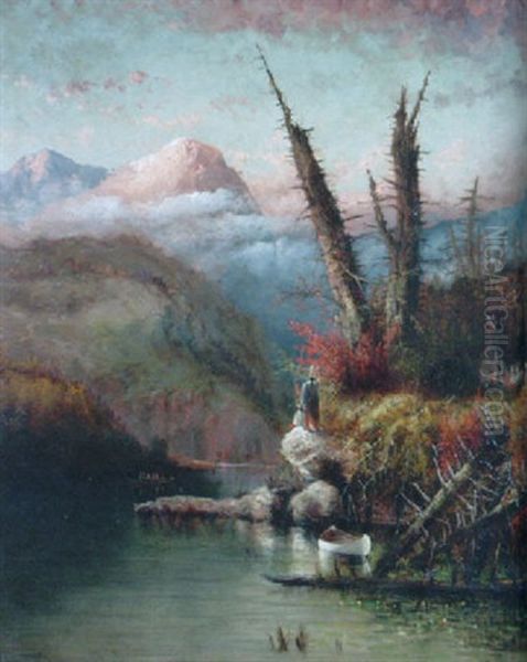 Indian Encampment By The River - view 1