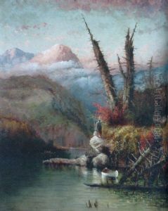 Indian Encampment By The River