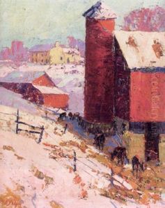 Red Barn In Winter