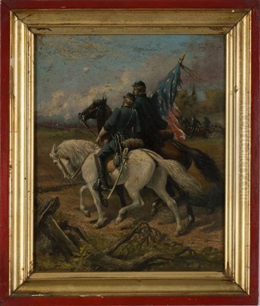 Ulysses S. Grant And Union Cavalry Carrying The Stars And Stripes - view 1