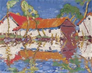 Cottages On The Water by Arthur Baker-Clack