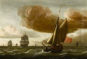 Ships At Sea by Ludolf Bakhuyzen the Younger