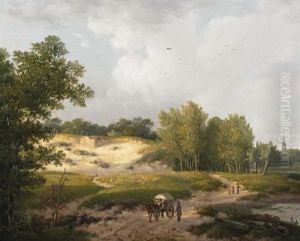 Hollandische Landschaft In Den Dunen by Alexander Hieronymus Bakhuyzen