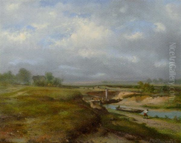 A Summer Landscape With Figures Working In A Sand Pit - view 1