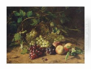 Grapes And Peaches On A Forest Floor by Gerardina Jacoba van de Sande Bakhuyzen