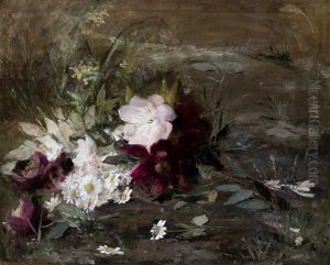 Wild Flowers: Searoses And Daisies Along A Riverbank