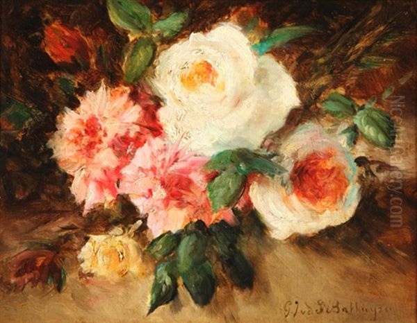 Still Life Of Pink And White Roses - view 1