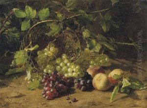 Grapes And Peaches On A Forest Floor by Gerardina Jacoba van de Sande Bakhuyzen