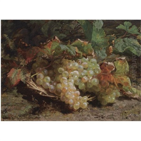 A Still Life With Grapes In A Basket - view 1