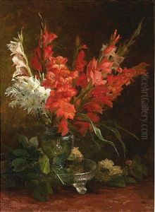 A Still Life With Gladioli by Gerardina Jacoba van de Sande Bakhuyzen