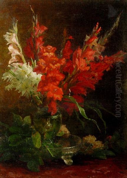 A Still Life With Gladioli And Roses - view 1