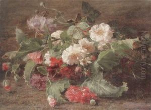 Poppies And Wild Roses by Gerardina Jacoba van de Sande Bakhuyzen