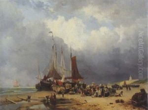 Sorting The Catch On The Beach Of Scheveningen
