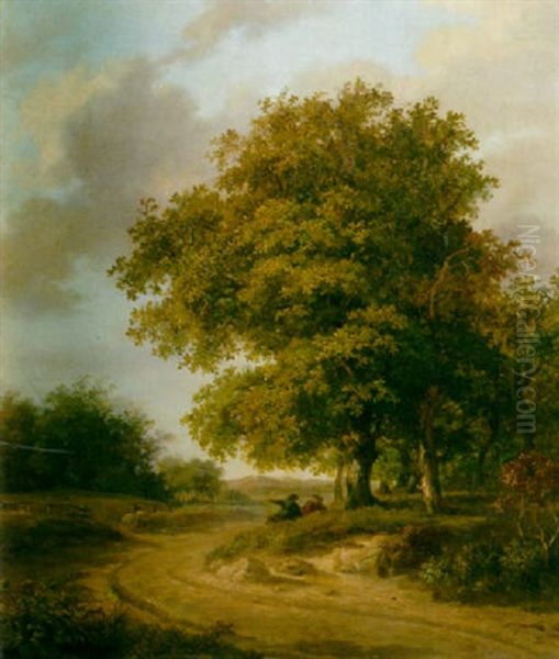 Travellers Resting In The Shadow Of A Big Tree - view 1