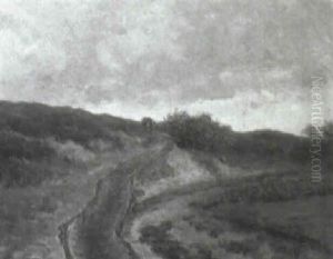 Wagon Along A Hilly Landscape by Hendrik van de Sande Bakhuyzen